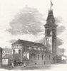 LANCS. St Peter's Church, Oldham Rd, Manchester 1860 antique print picture