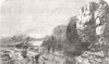 DEVON. Devonshire Coast near Lynmouth 1853 old antique vintage print picture