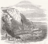 DEVON. Rail landslip between Dawlish & Teignmouth 1853 old antique print