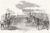 LONDON. review, Woolwich Common. review-Staff 1847 old antique print picture