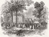 CAMBS. Fete, St John's College, Cambridge 1847 old antique print picture