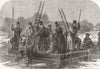 LONDON. disaster, ice, Regent's Park. Divers searching 1867 old antique print