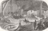 DURHAM. Casting Big Ben Bell, Norton, Stockton Tees 1856 old antique print