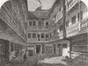 LONDON. Spread Eagle Tavern, Grace Church St, removed 1865 old antique print