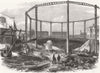 LONDON. Ruins of Gasworks, 9-Elms after explosion 1865 old antique print