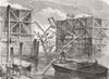 LONDON. Blackfriars rail bridge accident 1863 old antique print picture