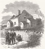 IRELAND. Constabulary, Rosskeene, burnt by Fenians 1867 old antique print