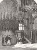 LINCS. new pulpit, Lincoln Cathedral 1867 old antique vintage print picture