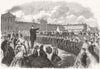 MIDDX. Inspection, Industrial School, Feltham 1865 old antique print picture