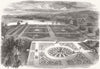 STAFFS. Trentham-The Gardens 1847 old antique vintage print picture