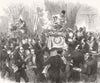 LONDON. Smithfield meat market. Carving Beef, feast 1868 old antique print