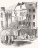 LONDON. Fall of Houses, St Paul's Churchyard,  1852 old antique print picture