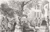 LONDON. Coldstream guards band, Burlington House 1855 antique print