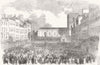 LANCS. Manchester Election. St Anne's Square 1857 old antique print picture