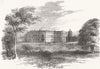 WALES. Wynnstay, Denbighshire(Wynn) burnt down 1858 old antique print picture