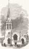 LONDON. New Church of St Andrew, Wells Street, Marylebone 1847 old print