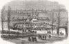 DEVON. start of Dartmouth & Torbay Railway, Torquay 1858 old antique print