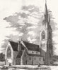 BUCKS. Church, Stantonbury, nr Wolverton 1858 old antique print picture