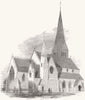 WALES. St Marks Church, Wrexham 1858 old antique vintage print picture