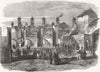 HANTS. fire, Portsmouth 1861 old antique vintage print picture