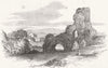 SUSSEX. Remains of Pevensey Castle, Sussex 1852 old antique print picture