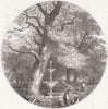 LONDON. Crystal Palace, Hyde Park. Fountain, Transept 1852 old antique print