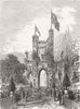 YORKSHIRE. Royal visit to Sheffield. Arch, Glossop Rd 1875 old antique print