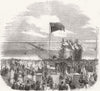 LANCS. The opening of Southport Pier 1860 old antique vintage print picture
