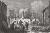 DEVON. Village of Broadclyst, Devonshire, after fire 1870 old antique print