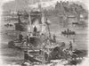 KENT. Demolition of Rochester Bridge 1857 old antique vintage print picture