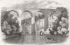 DURHAM. rail bridge, river Wear, Bishop-Auckland line 1857 old antique print