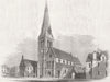 LONDON. Church of St Barnabas, Pimlico 1856 old antique vintage print picture