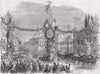 LANCS. Queen, St Anne's Square, Manchester 1857 old antique print picture