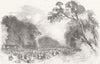 LONDON. Kensington Gdns-broad walk 1851 old antique vintage print picture