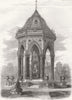 LONDON. Coutts Drinking-Fountain, Victoria Park 1862 old antique print picture