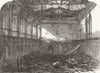 LONDON. Gt fire, city. Ruins of Haberdashers Hall 1864 old antique print