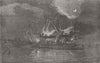 YORKS. Convicts breaking up boat, Portsmouth Harbour 1854 old antique print