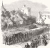 IRELAND. Funeral, Kilkenny Castle(Marquis Ormonde) 1854 old antique print