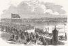 LANCS. Military parade, Aintree racecourse, Liverpool 1864 old antique print