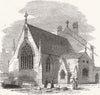 LANCS. Chancel of St Mary's, Stockport, restored 1848 old antique print