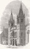 LONDON. Bloomsbury Baptist Chapel,  1848 old antique vintage print picture