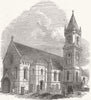 LONDON. St Pancras Church re-constructed 1848 old antique print picture