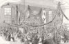 LANCS. Exhibition, Temperance Hall, Bolton 1852 old antique print picture
