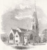 LONDON. New Church of St Paul, Camden Sq 1848 old antique print picture