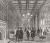 LONDON. Westminster. Division Lobby, Commons 1858 old antique print picture