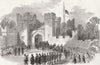 SUSSEX. Funeral of Admiral Lord Lyon, Arundel castle 1858 old antique print