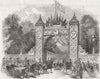 WARCS. Entrance to Aston Park 1858 old antique vintage print picture
