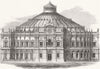 ARCHITECTURE. Prize Design for Equestrian circus 1859 old antique print