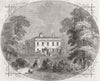 HANTS. White Hayes, birthplace of Admiral Lyon 1856 old antique print picture