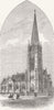STAFFS. Holy Trinity Church, Burton-on-Trent 1882 old antique print picture